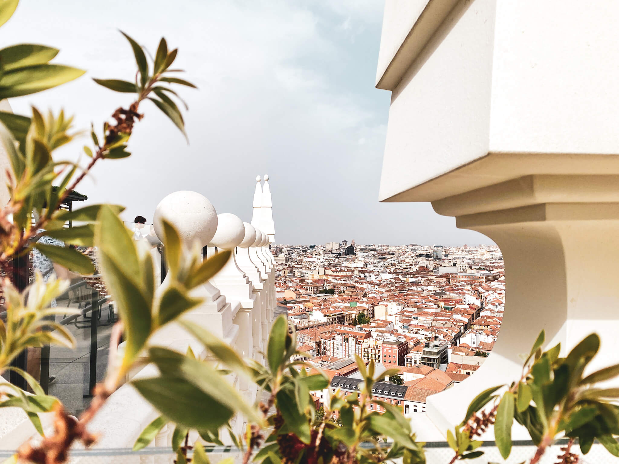 Aussicht vom Hotel RIU España auf die Dächer von Madrid