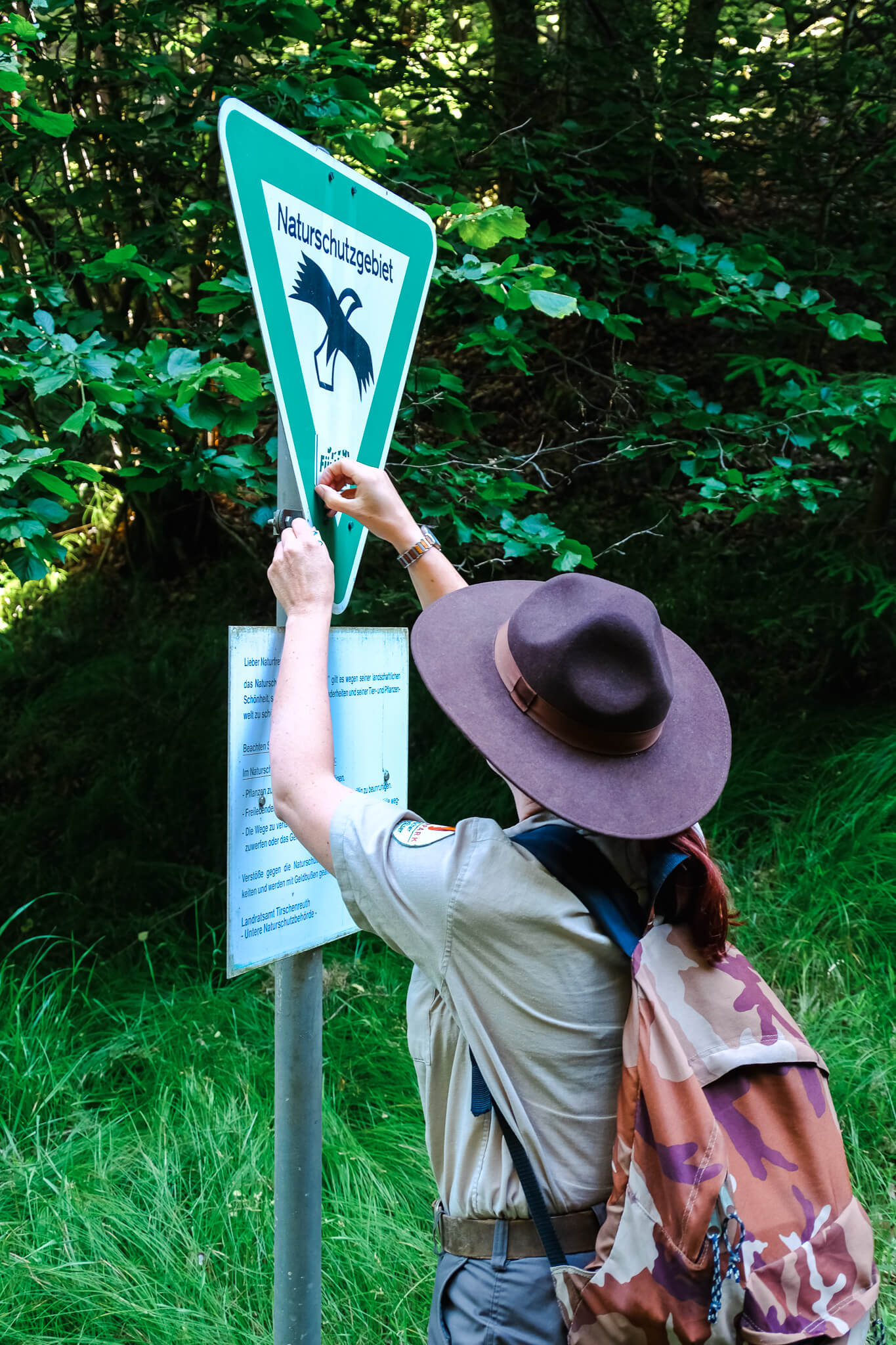 Schild Naturschutzgebiet im Oberpfälzer Wald