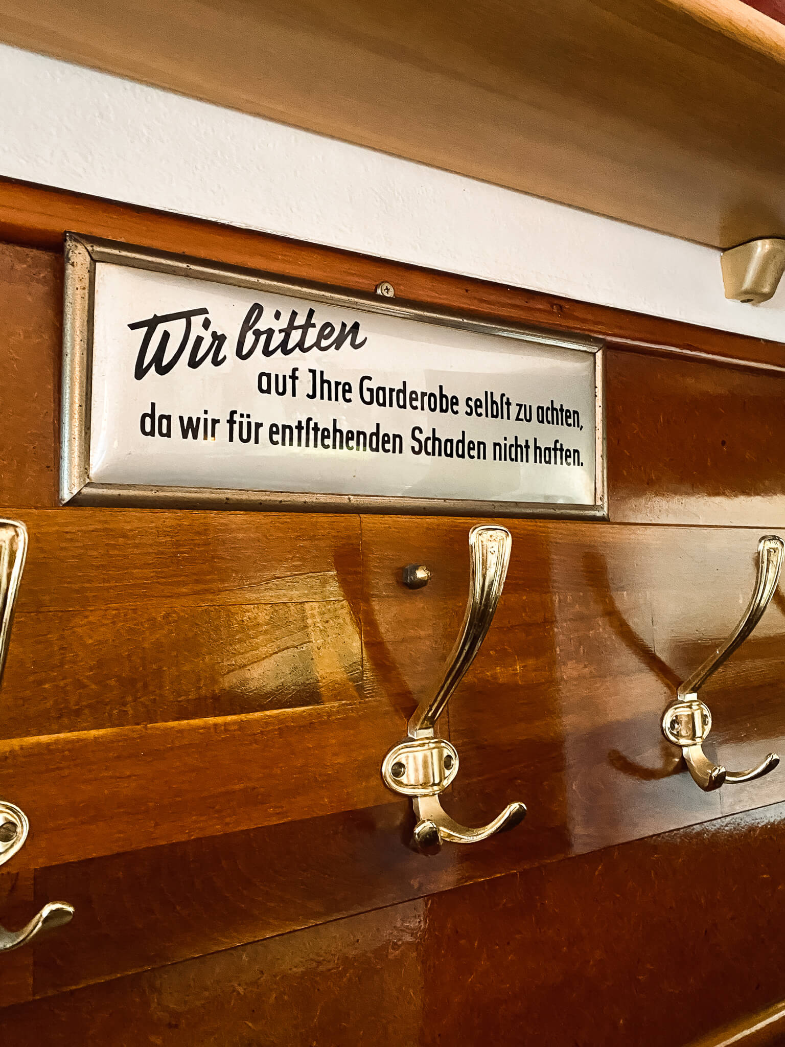 Garderobe der Veddeler Fischgaststätte